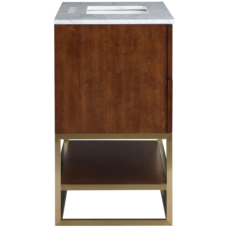 Maklaine Modern / Contemporary RichWalnut Finish Bathroom Vanity