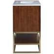 Maklaine Modern / Contemporary RichWalnut Finish Bathroom Vanity