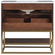 Maklaine Modern / Contemporary RichWalnut Finish Bathroom Vanity