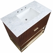 Maklaine Modern / Contemporary RichWalnut Finish Bathroom Vanity