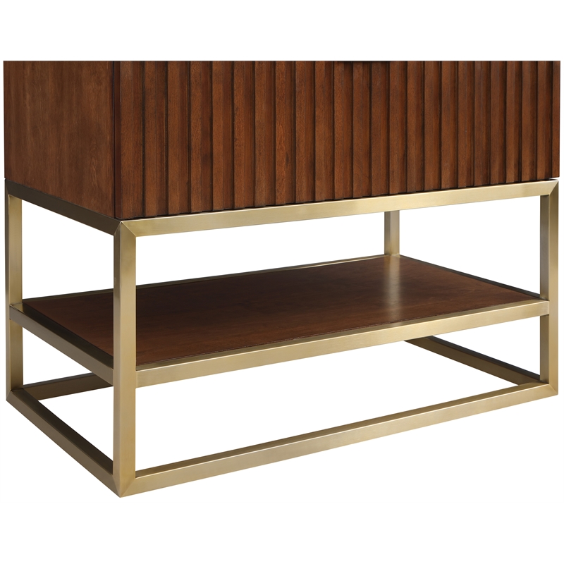 Maklaine Modern / Contemporary RichWalnut Finish Bathroom Vanity