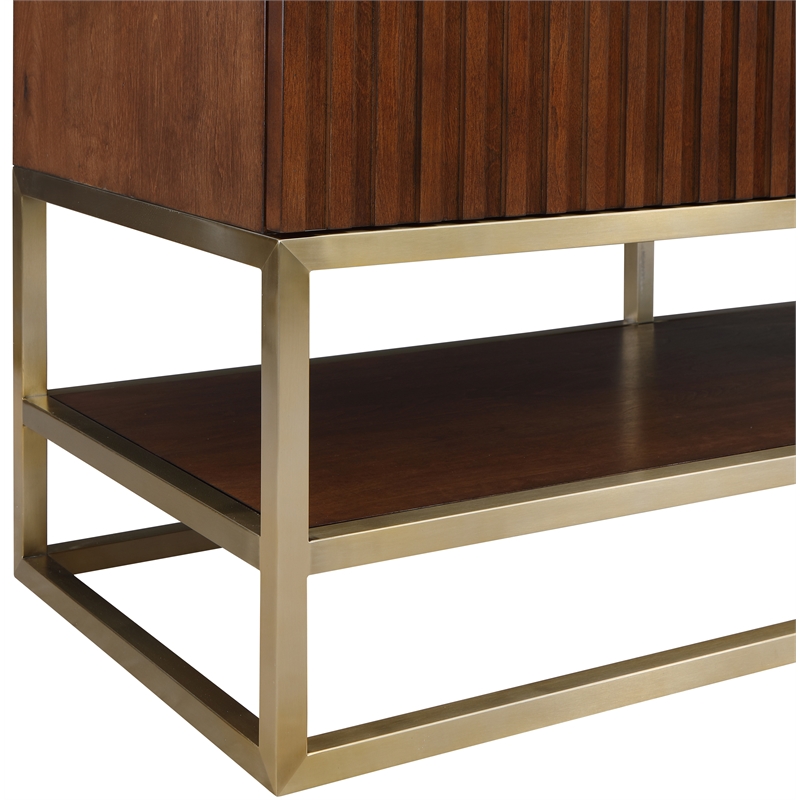 Maklaine Modern / Contemporary RichWalnut Finish Bathroom Vanity
