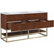 Maklaine Modern / Contemporary RichWalnut Finish Bathroom Vanity