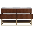 Maklaine Modern / Contemporary RichWalnut Finish Bathroom Vanity