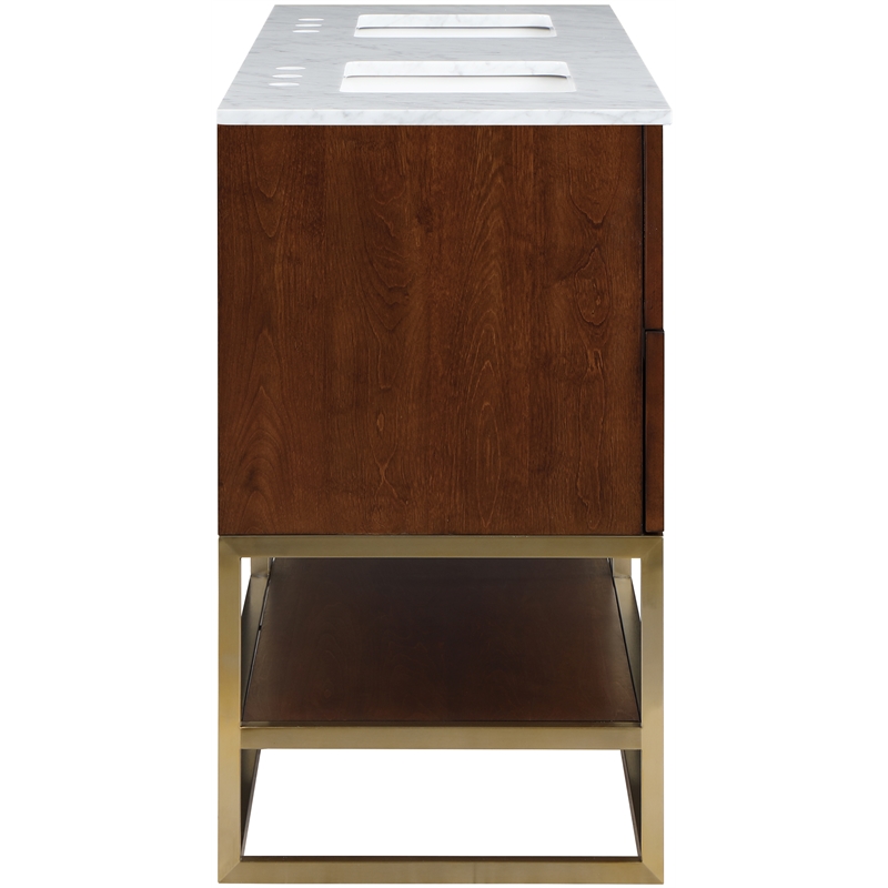 Maklaine Modern / Contemporary RichWalnut Finish Bathroom Vanity