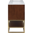 Maklaine Modern / Contemporary RichWalnut Finish Bathroom Vanity