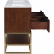Maklaine Modern / Contemporary RichWalnut Finish Bathroom Vanity