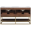 Maklaine Modern / Contemporary RichWalnut Finish Bathroom Vanity