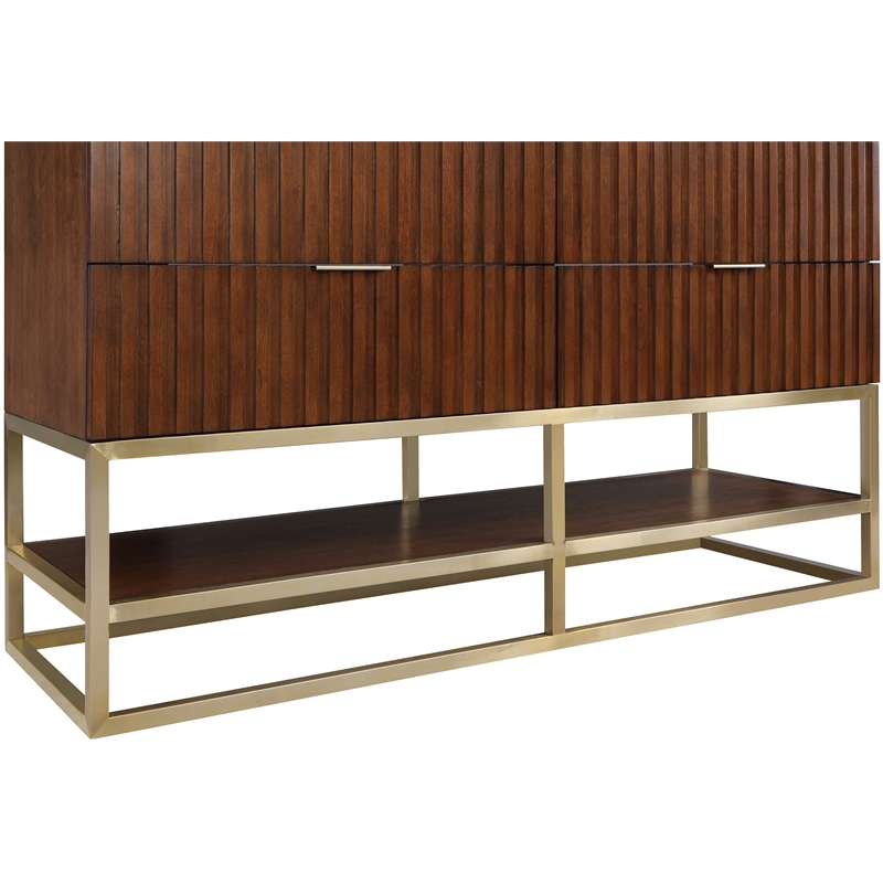 Maklaine Modern / Contemporary RichWalnut Finish Bathroom Vanity