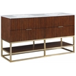 Maklaine Modern / Contemporary RichWalnut Finish Bathroom Vanity