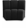 Maklaine Modern / Contemporary Black Boucle Fabric Modular Chair