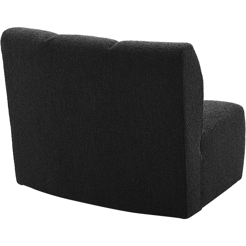 Maklaine Modern / Contemporary Black Boucle Fabric Modular Chair