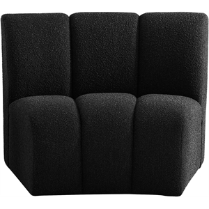 Maklaine Modern / Contemporary Black Boucle Fabric Modular Chair
