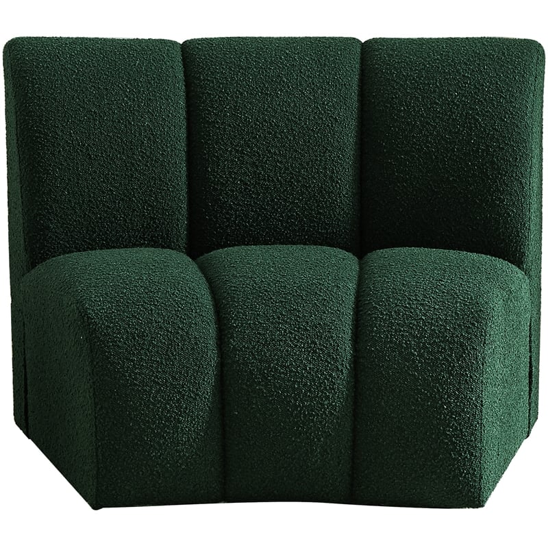 Maklaine Modern / Contemporary Green Boucle Fabric Modular Chair