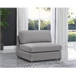 Maklaine Contemporary Grey Durable Linen Textured Fabric Armless