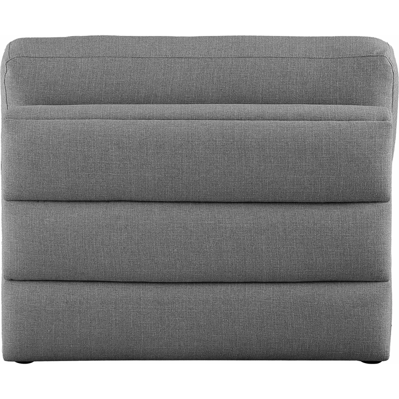 Maklaine Contemporary Grey Durable Linen Textured Fabric Armless