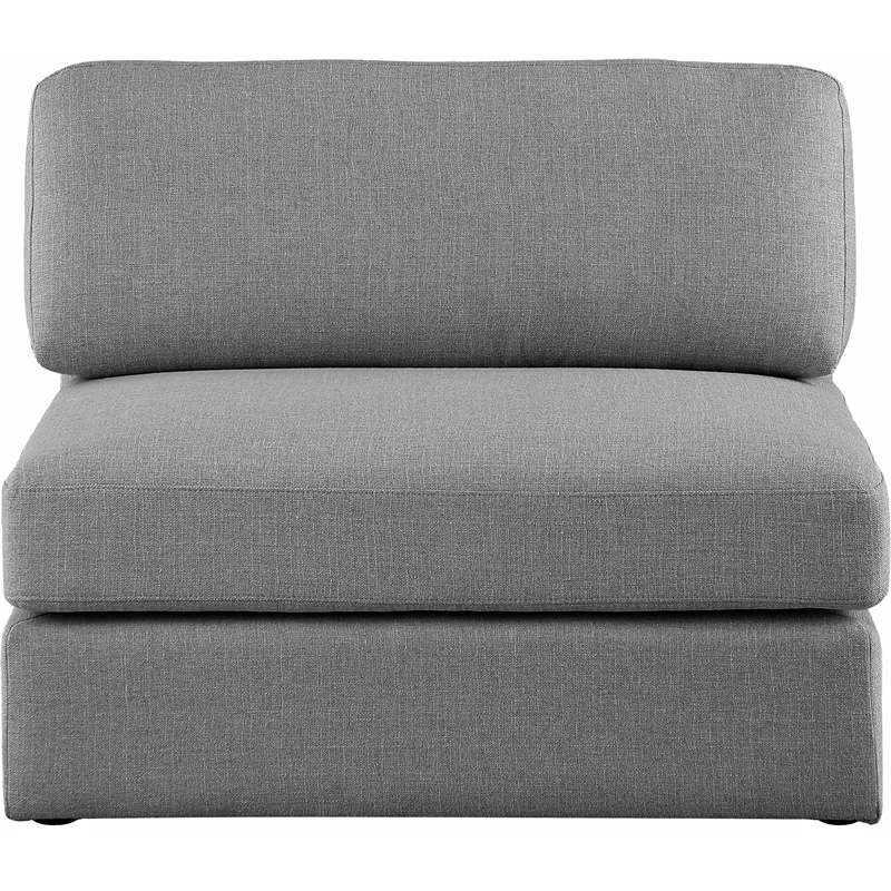 Maklaine Contemporary Grey Durable Linen Textured Fabric Armless