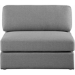 Maklaine Contemporary Grey Durable Linen Textured Fabric Armless