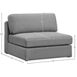 Maklaine Contemporary Grey Durable Linen Textured Fabric Armless