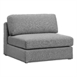 Maklaine Contemporary Grey Durable Linen Textured Fabric Armless