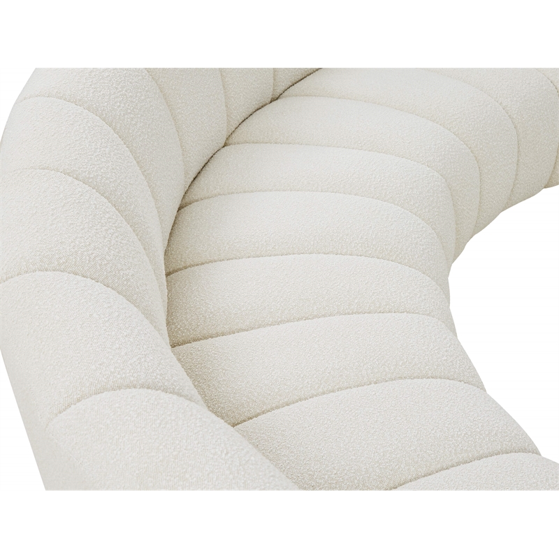 Maklaine Contemporary Cream Boucle Fabric 4pc. Modular Sectional