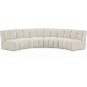 Maklaine Contemporary Cream Boucle Fabric 4pc. Modular Sectional