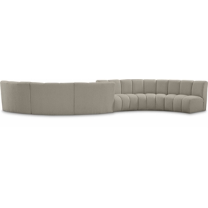 Maklaine Contemporary Brown Boucle Fabric 6pc. Modular Sectional