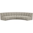 Maklaine Contemporary Brown Boucle Fabric 4pc. Modular Sectional