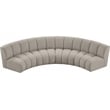 Maklaine Contemporary Brown Boucle Fabric 4pc. Modular Sectional