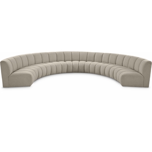 Maklaine Contemporary Brown Boucle Fabric 7pc. Modular Sectional