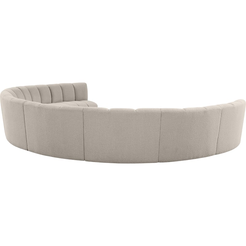 Maklaine Contemporary Brown Boucle Fabric 8pc. Modular Sectional