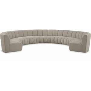 Maklaine Contemporary Brown Boucle Fabric 9pc. Modular Sectional