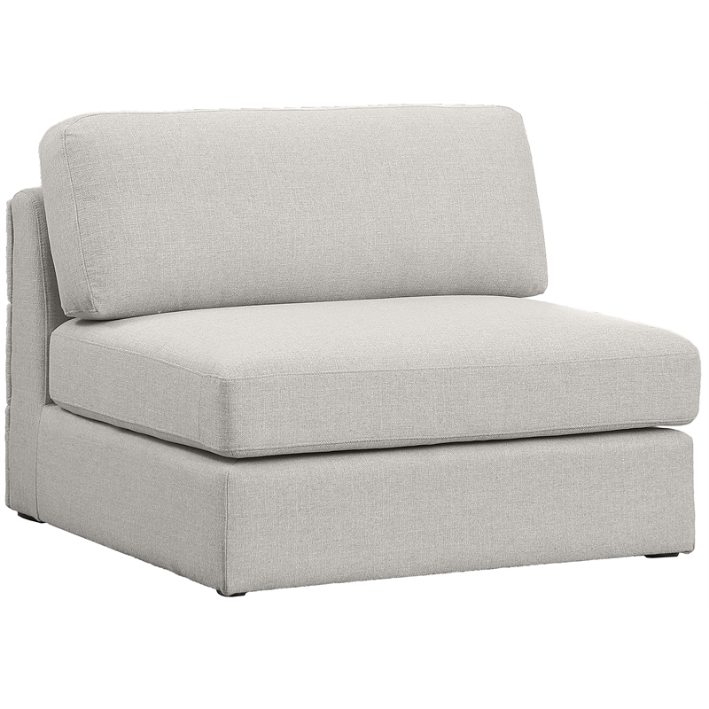 Maklaine Contemporary Beige Durable Linen Textured Fabric Armless
