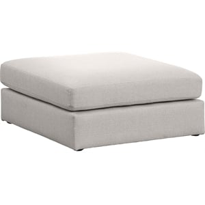Maklaine Contemporary Beige Durable Linen Textured Fabric Ottoman