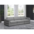 Maklaine Contemporary Grey Durable Linen Textured Fabric Modular Sofa
