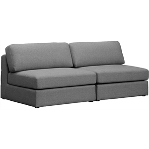 Maklaine Contemporary Grey Durable Linen Textured Fabric Modular Sofa