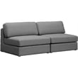 Maklaine Contemporary Grey Durable Linen Textured Fabric Modular Sofa