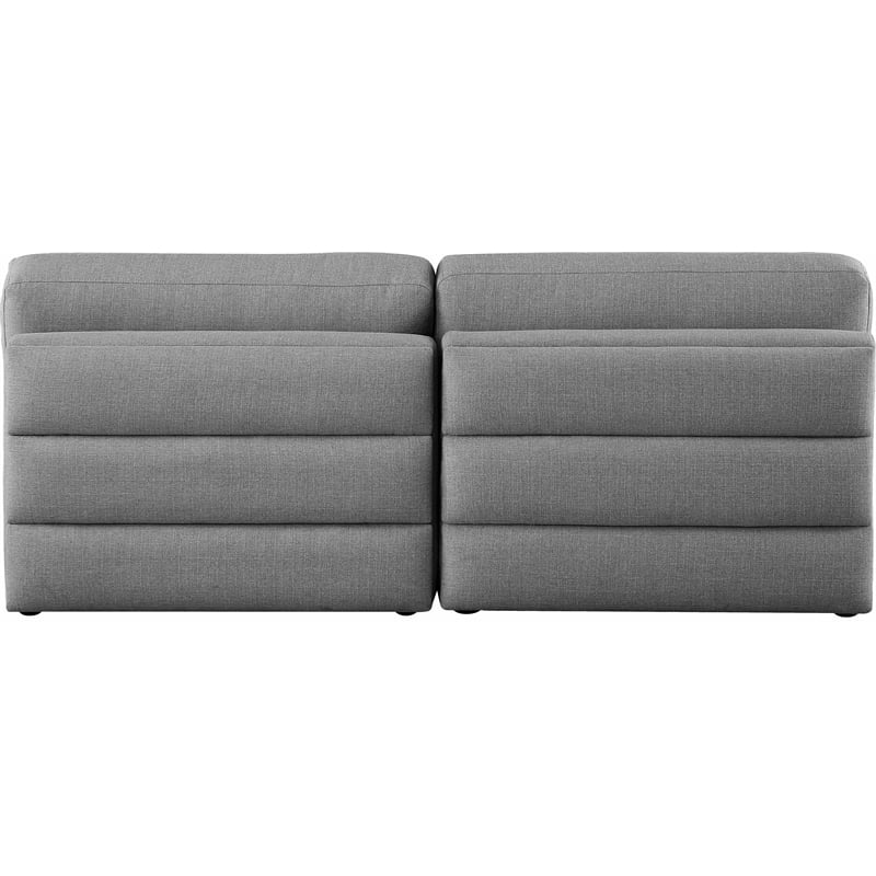 Maklaine Contemporary Grey Durable Linen Textured Fabric Modular Sofa