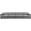 Maklaine Contemporary Grey Durable Linen Textured Fabric Modular Sofa