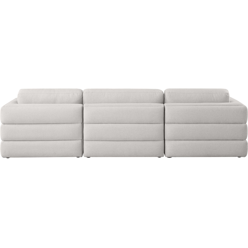 Maklaine Contemporary Beige Durable Linen Textured Fabric Modular Sofa