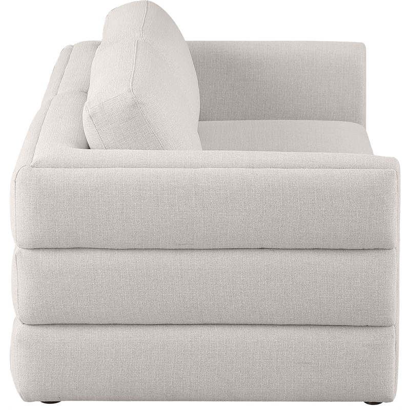Maklaine Contemporary Beige Durable Linen Textured Fabric Modular Sofa