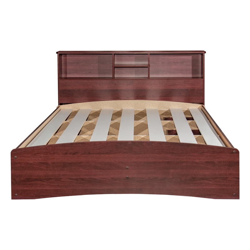 Maklaine Modern Engineered Wood California Full Bed in Mahogany