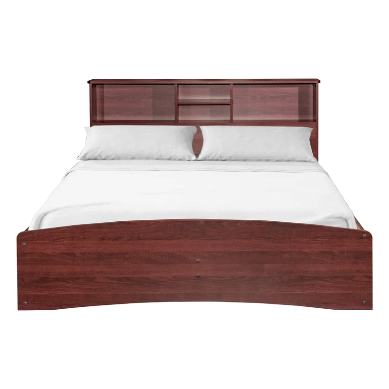 Maklaine Modern Engineered Wood California Full Bed in Mahogany