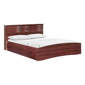 Maklaine Modern Engineered Wood California Full Bed in Mahogany