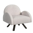 Maklaine Modern Accent Chair with Wood Frame in Beige Finish