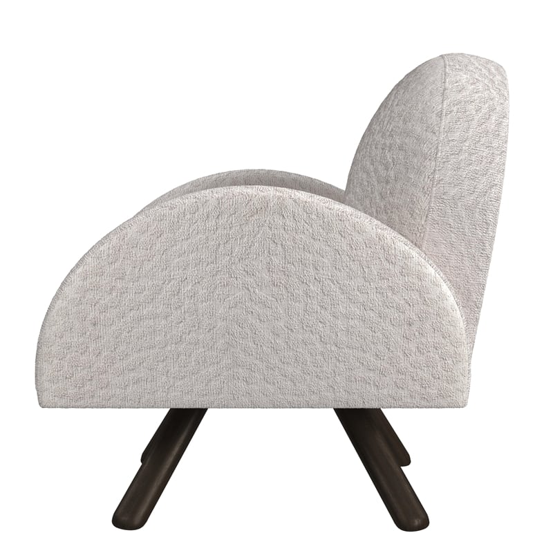 Maklaine Modern Accent Chair with Wood Frame in Beige Finish