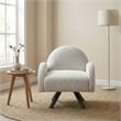 Maklaine Modern Accent Chair with Wood Frame in Beige Finish