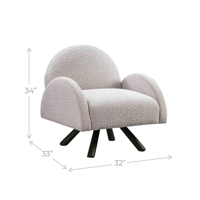 Maklaine Modern Accent Chair with Wood Frame in Beige Finish