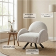 Maklaine Modern Accent Chair with Wood Frame in Beige Finish
