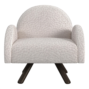 Maklaine Modern Accent Chair with Wood Frame in Beige Finish